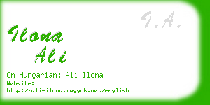 ilona ali business card